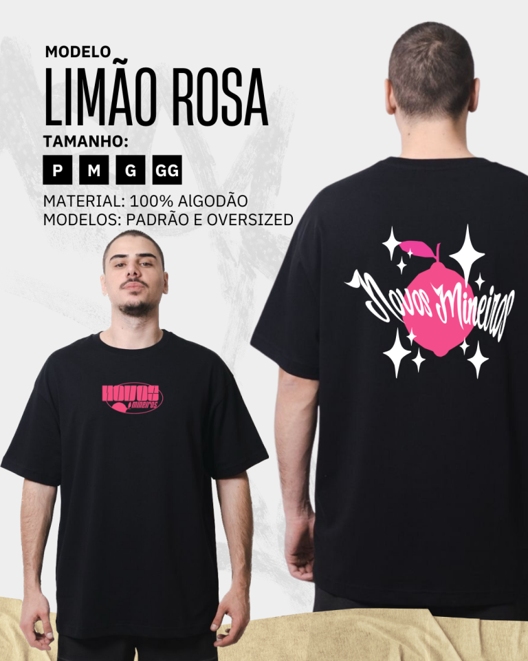 Camiseta Novos Mineiros Limão Rosa